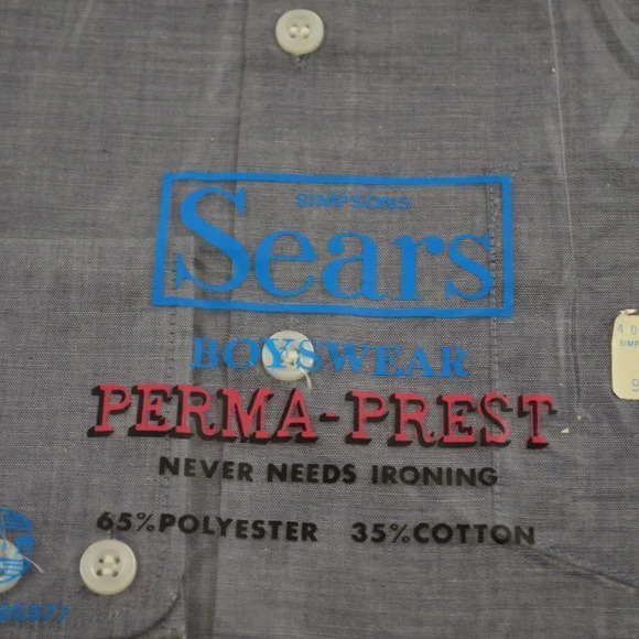 Sears Boys Collared Shirt Size 12  Vintage NEW - Picture 2 of 7